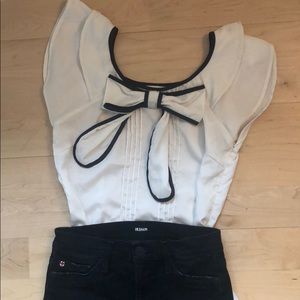 Cream Bow Blouse